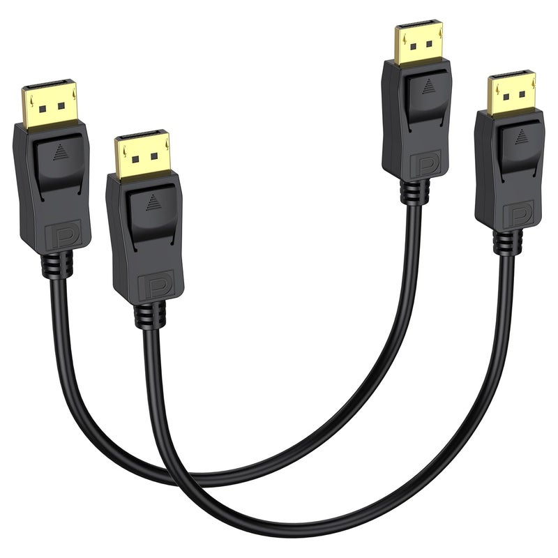 MOSIMLI DisplayPort Cable 1 FT 2-Pack, Display Port to Display Port Cable, Gold-Plated, Supports 4K@60Hz, 2K@165Hz, Compatible for Monitor, Computer, Laptop, Graphics Card, Docking Station - Image 1